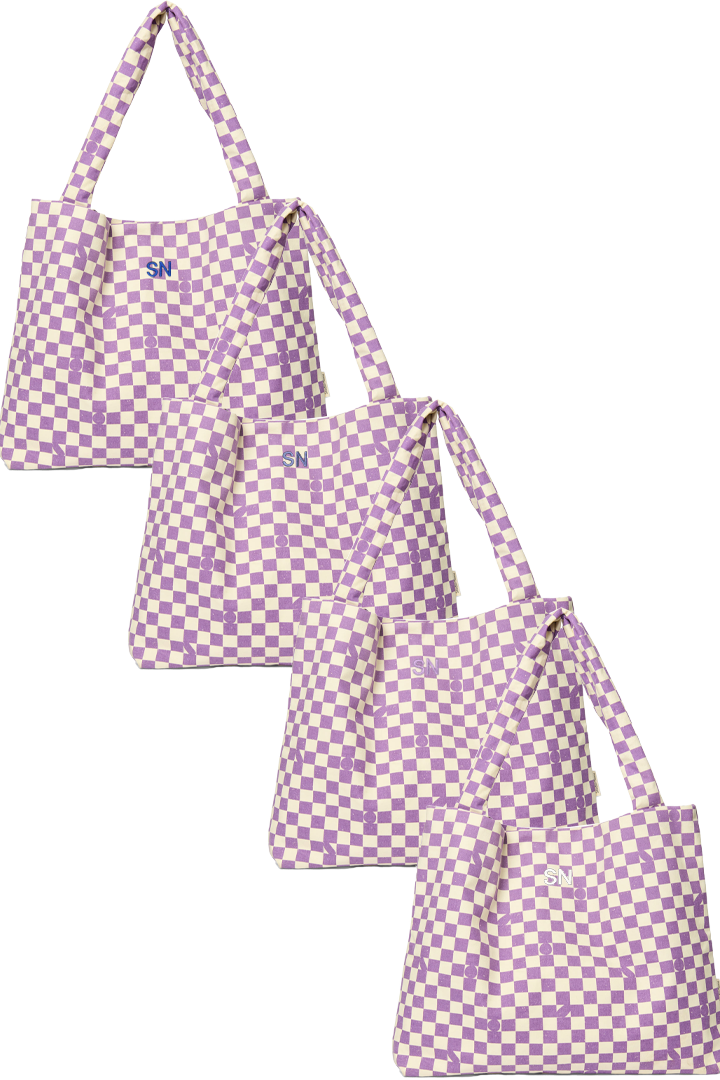 Violet Checkerboard Mom Bag