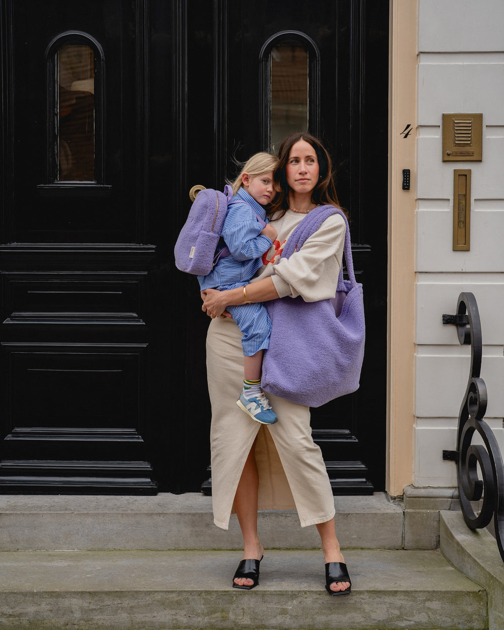 Lilac Teddy Mom Bag