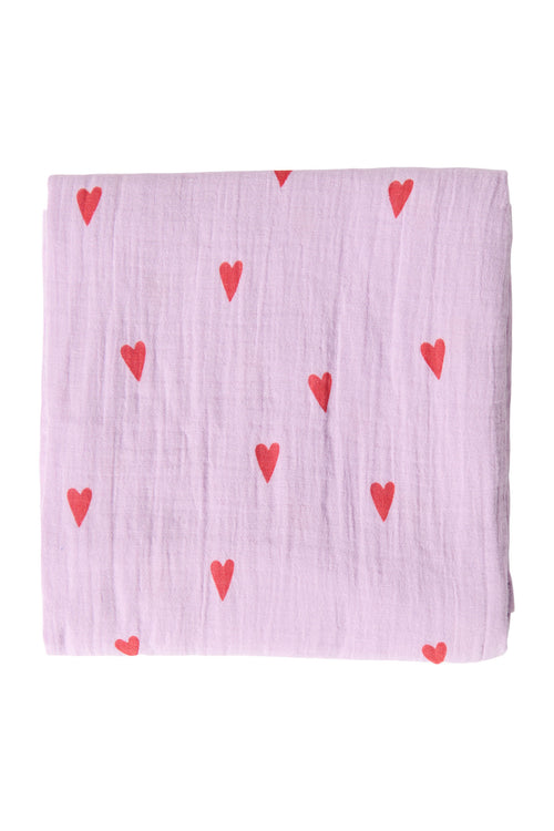 Wickeldecke Print Large | Lila Hearts