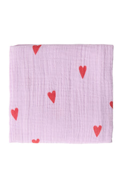 Wickeldecke Print Medium | Lila Hearts