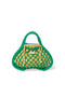 Wende-Inlay in Blau-Gelb | Mini-Handtasche aus Makramee in Grün mit