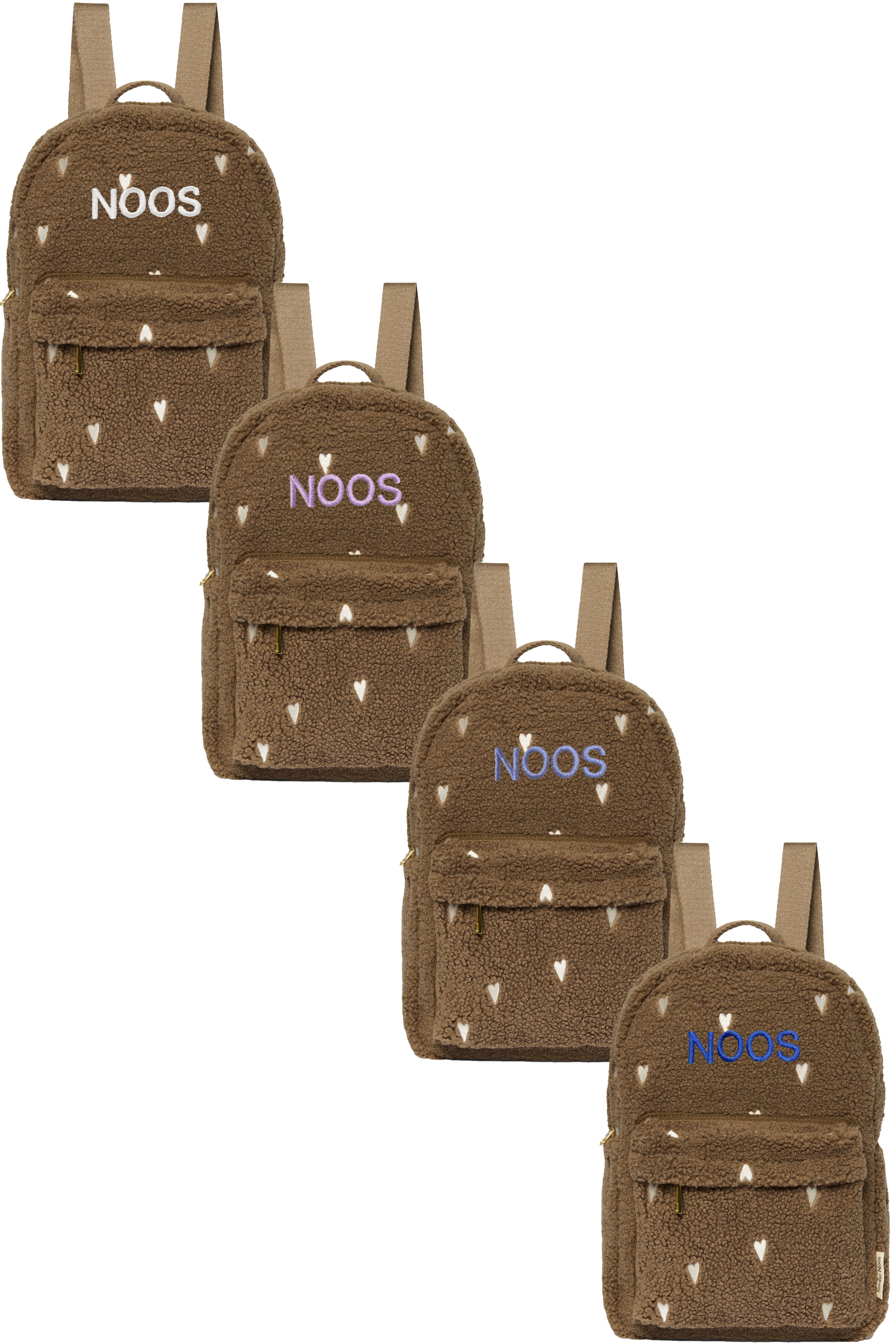 Brauner Teddy Herzen MIDI-Rucksack mit Fronttasche