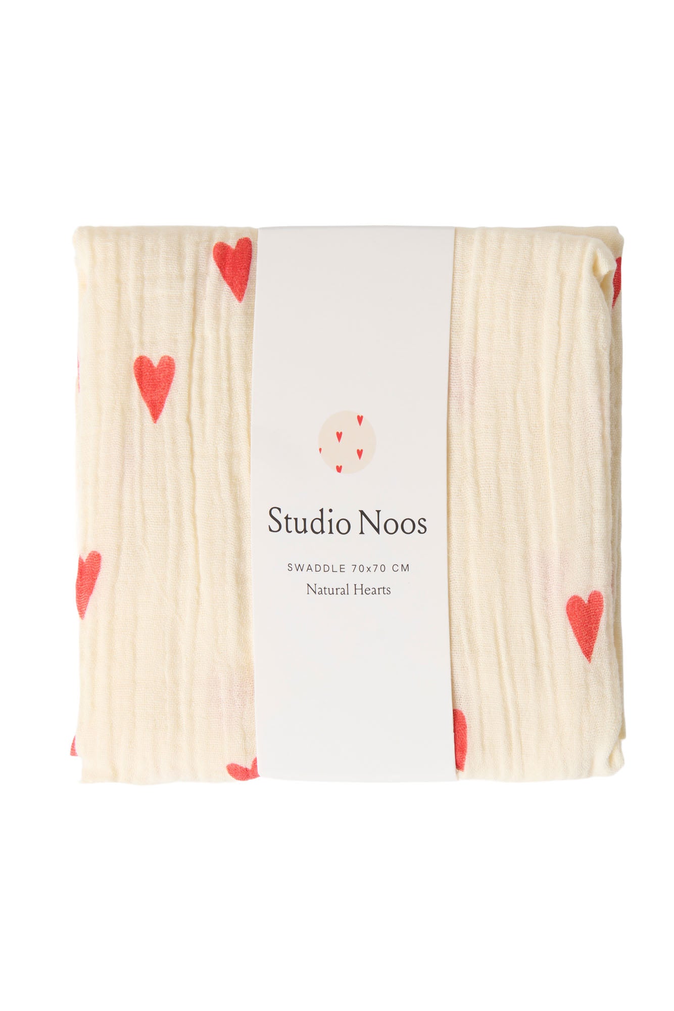 Wickeldecke Print Medium | Beige Hearts