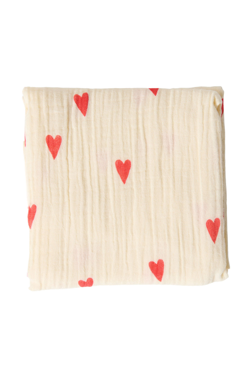 Wickeldecke Print Medium | Beige Hearts