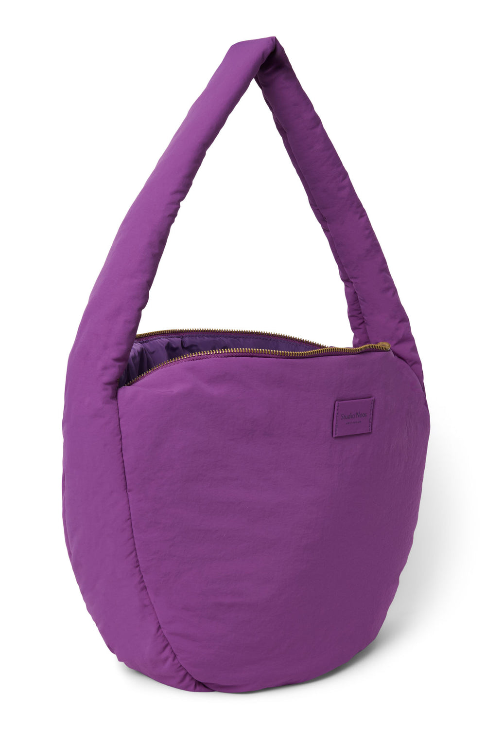Lila Textured Puffy-Umhängetasche