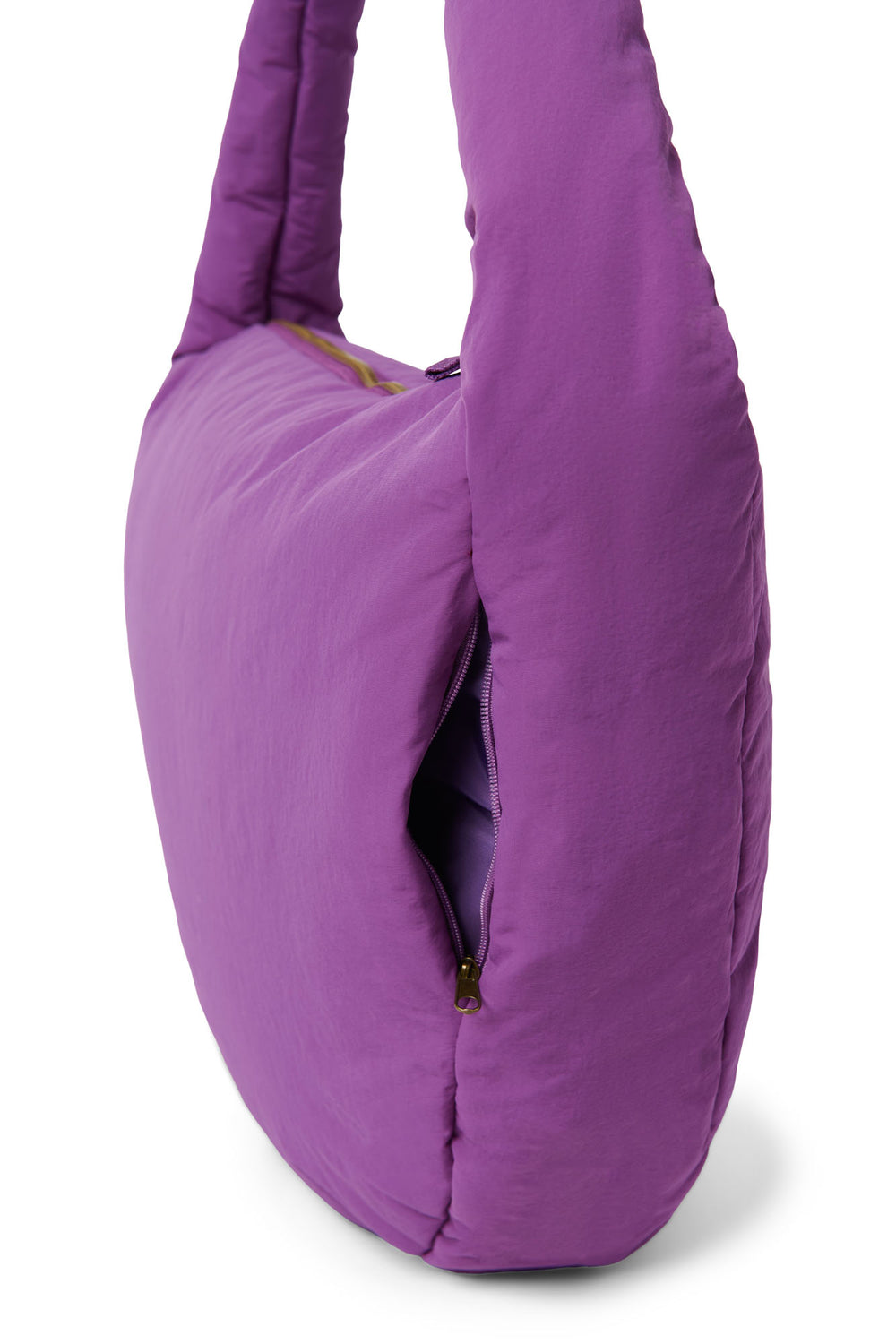 Lila Textured Puffy-Umhängetasche