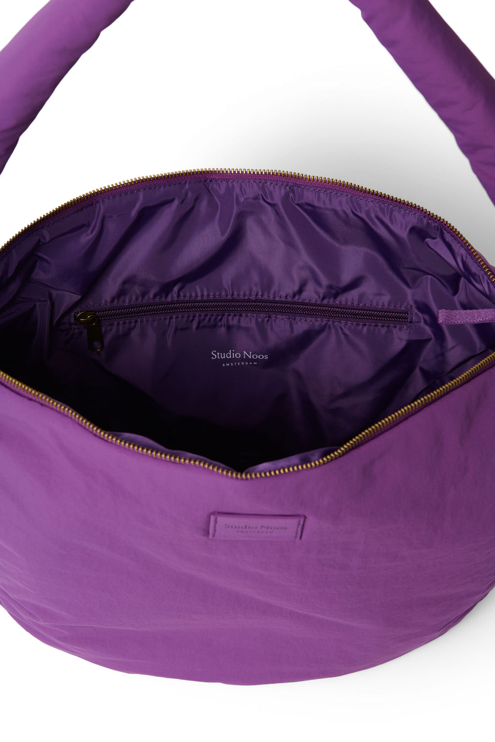Lila Textured Puffy-Umhängetasche