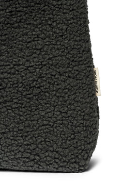 Schwarze Teddy wendbare Lack Mom Bag