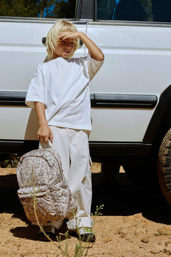 Puffy Midi-Rucksack | Beige Leopard