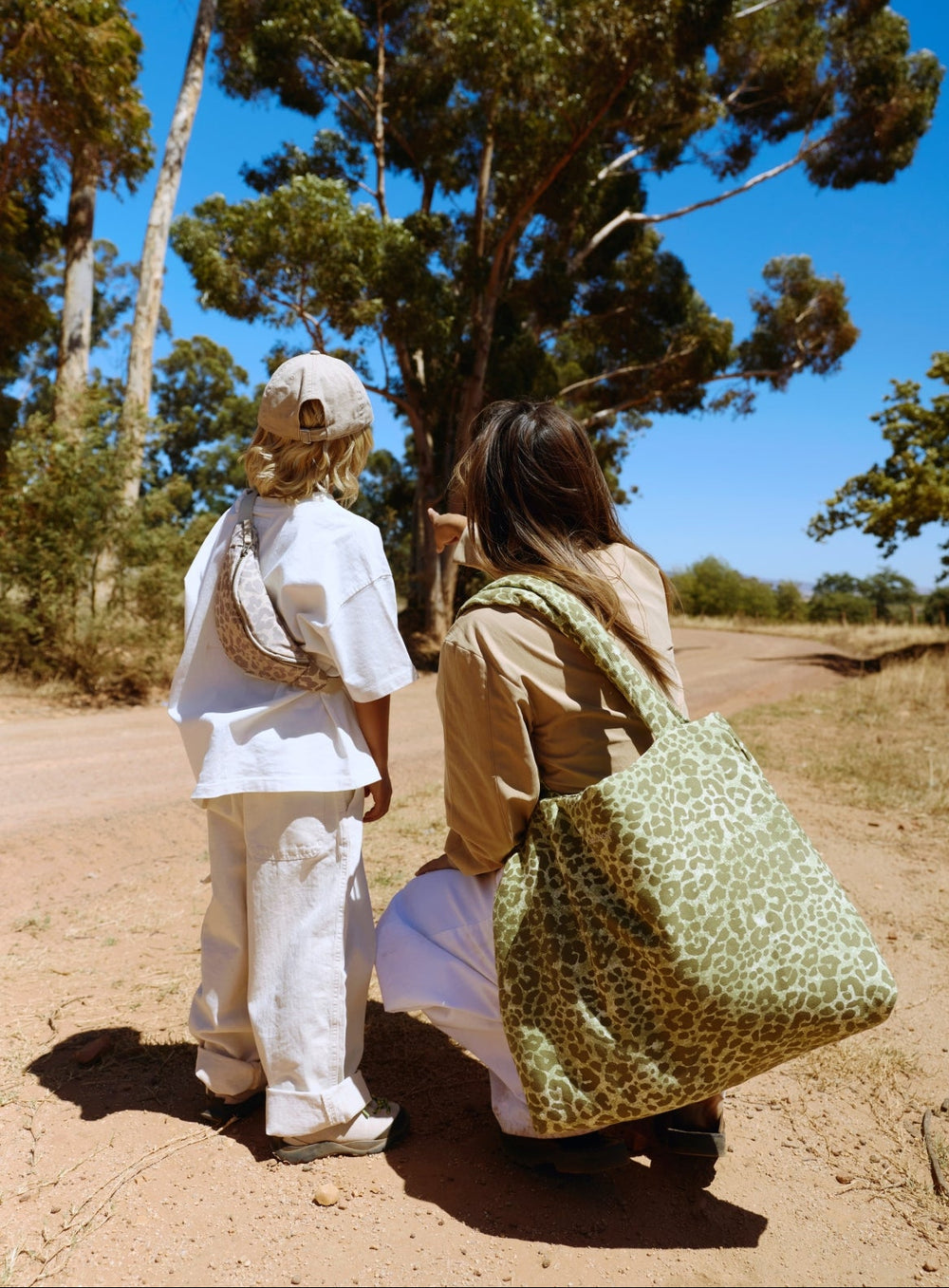 Green Leopard Cotton Mom-Bag