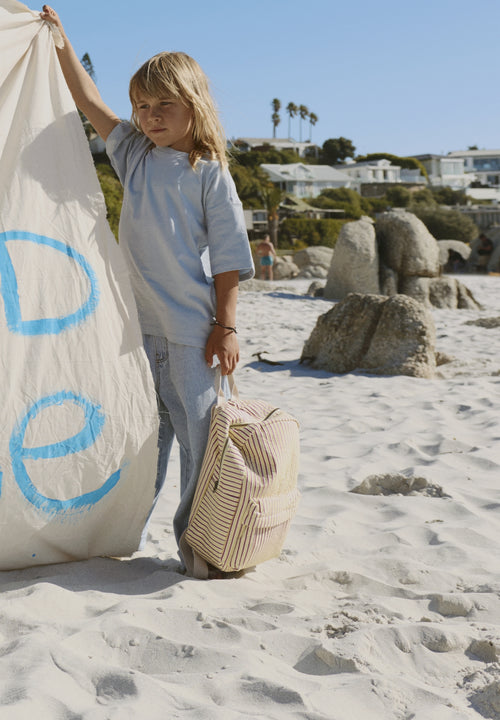 Poplin Striped Midi-Rucksack | Gelbe