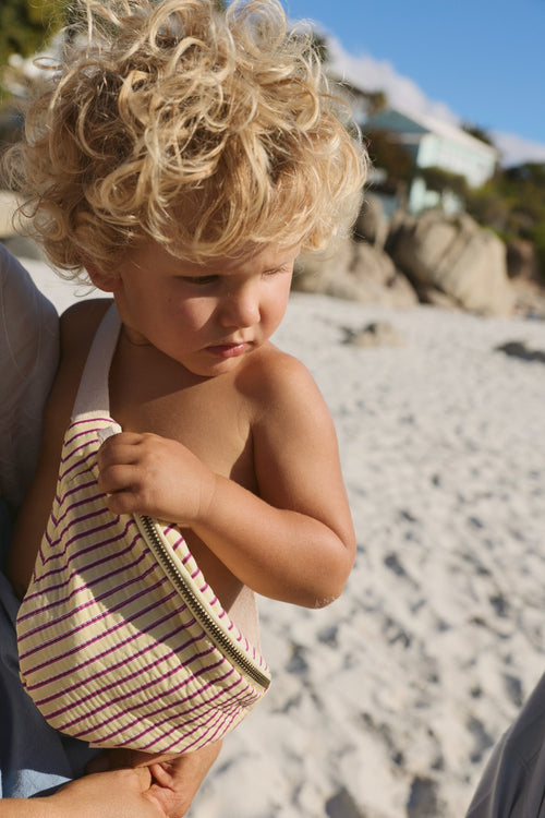 Poplin Striped Mini-Gürteltasche | Gelbe