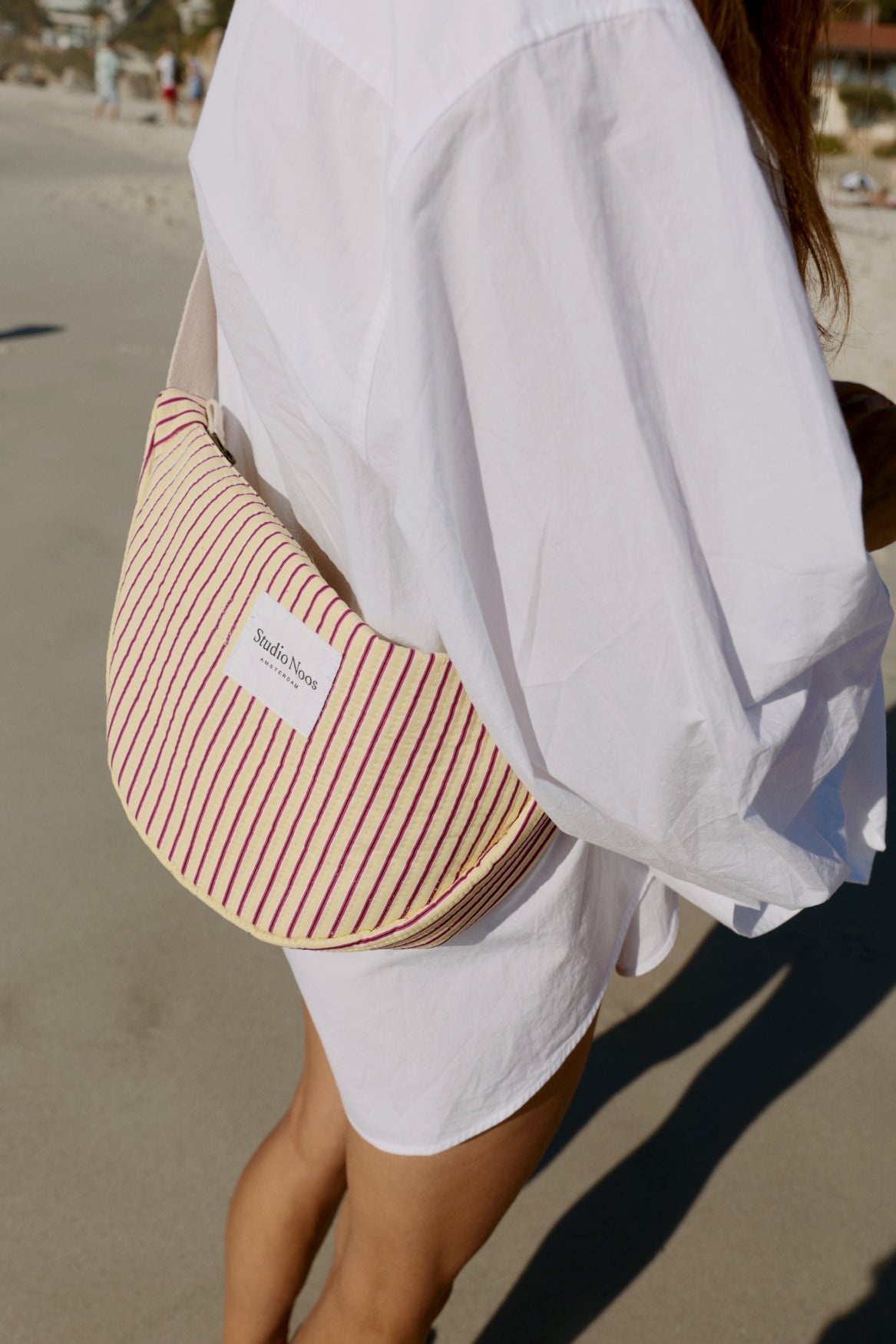 Poplin Striped Adult-Gürteltasche | Gelbe