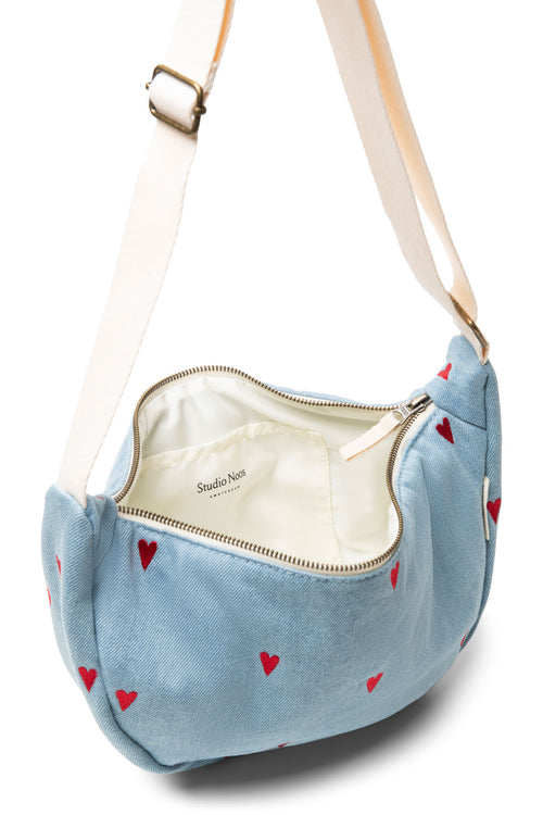 Denim Adult-Gürteltasche | Blaue Hearts