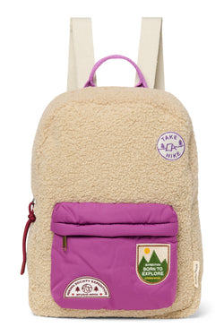 Teddy Midi Backpack | Ecru/Purple