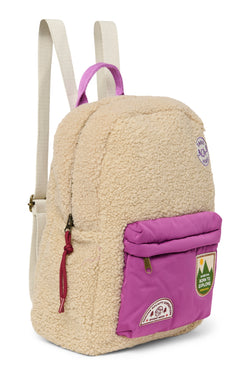 Teddy Midi Backpack | Ecru/Purple