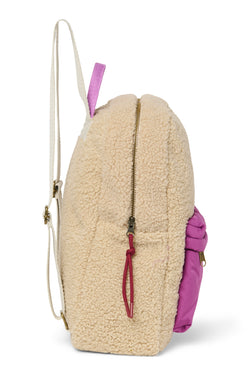 Teddy Midi Backpack | Ecru/Purple