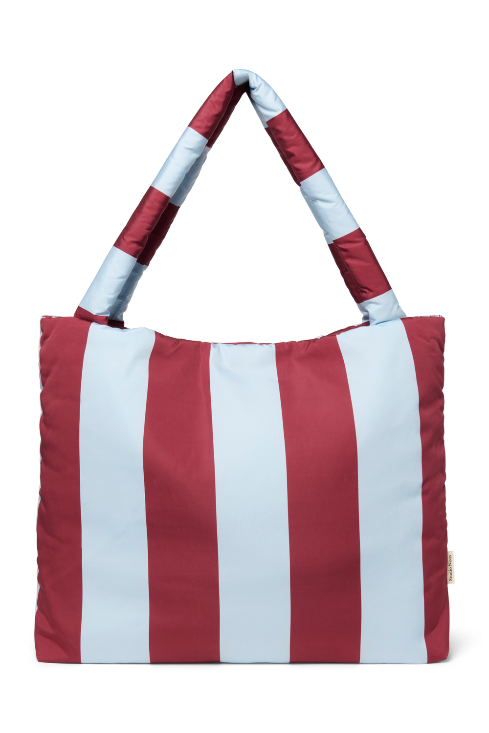 Bordeauxrot/Hellblau Bold Stripe Mom-Bag