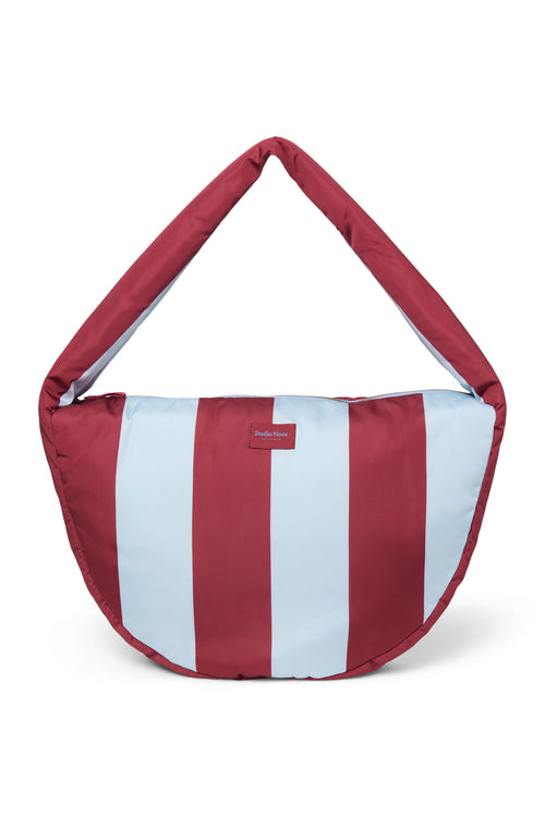 Bordeaux / Hellblau Bold Stripe-Umhängetasche