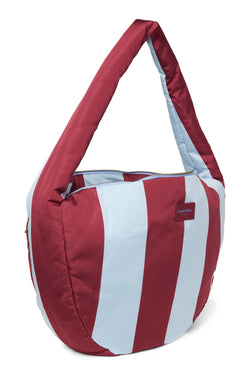 Bordeaux / Hellblau Bold Stripe-Umhängetasche