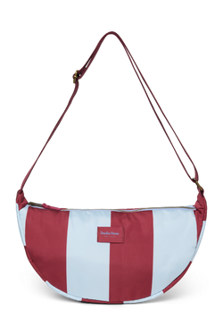 Bold Stripe Adult-Gürteltasche | Bordeauxrot / Hellblau