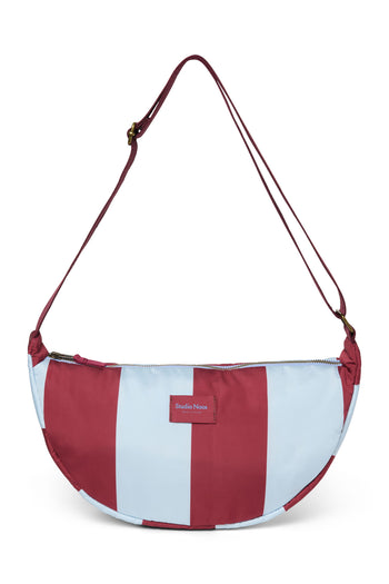 Bold Stripe Adult-Gürteltasche | Bordeauxrot / Hellblau