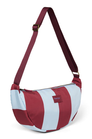 Bordeauxrote / Hellblaue Bold Stripe Adult-Gürteltasche