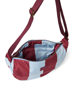 Bold Stripe Adult-Gürteltasche | Bordeauxrot / Hellblau