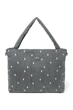 Denim-Wickeltasche | Graue Hearts
