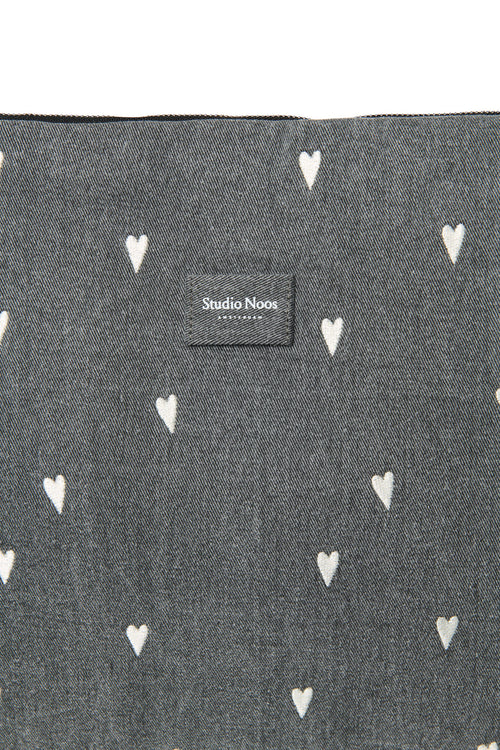 Denim-Wickeltasche | Graue Hearts