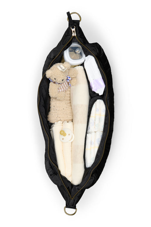 Puffy-Wickeltasche | Schwarze