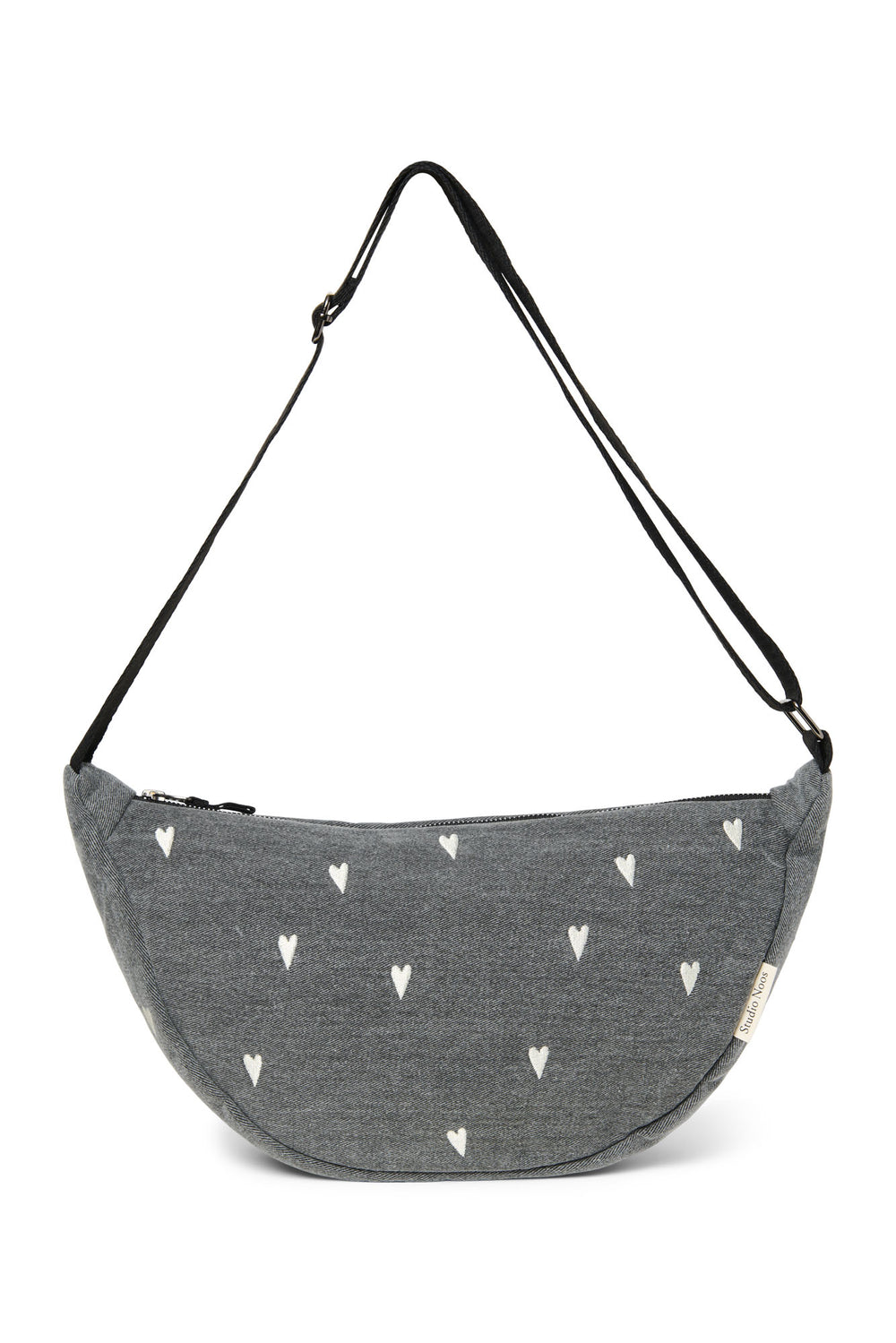 Denim Adult-Gürteltasche | Graue Hearts