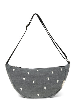 Denim Adult-Gürteltasche | Graue Hearts