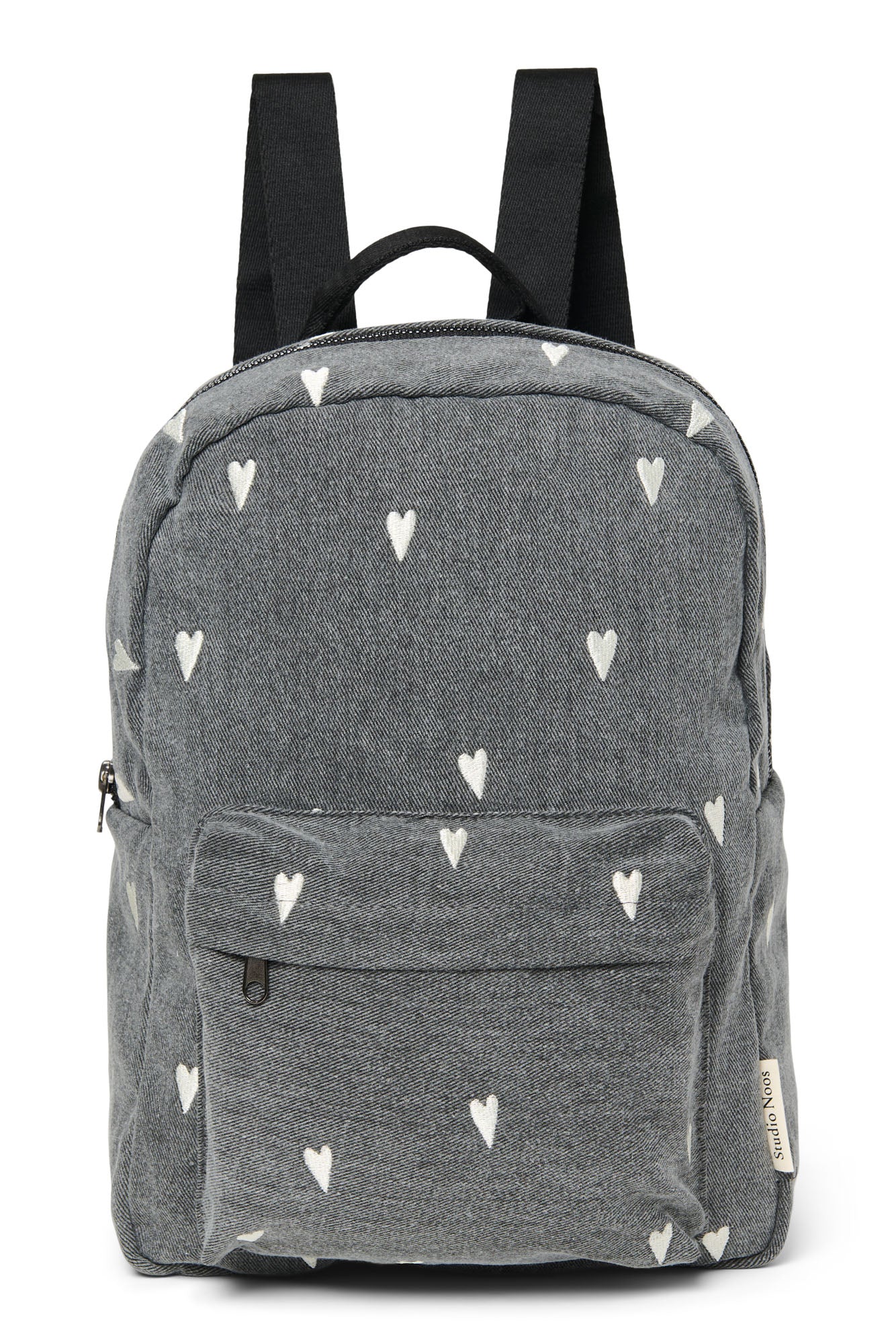 Denim Midi-Rucksack | Graue Hearts