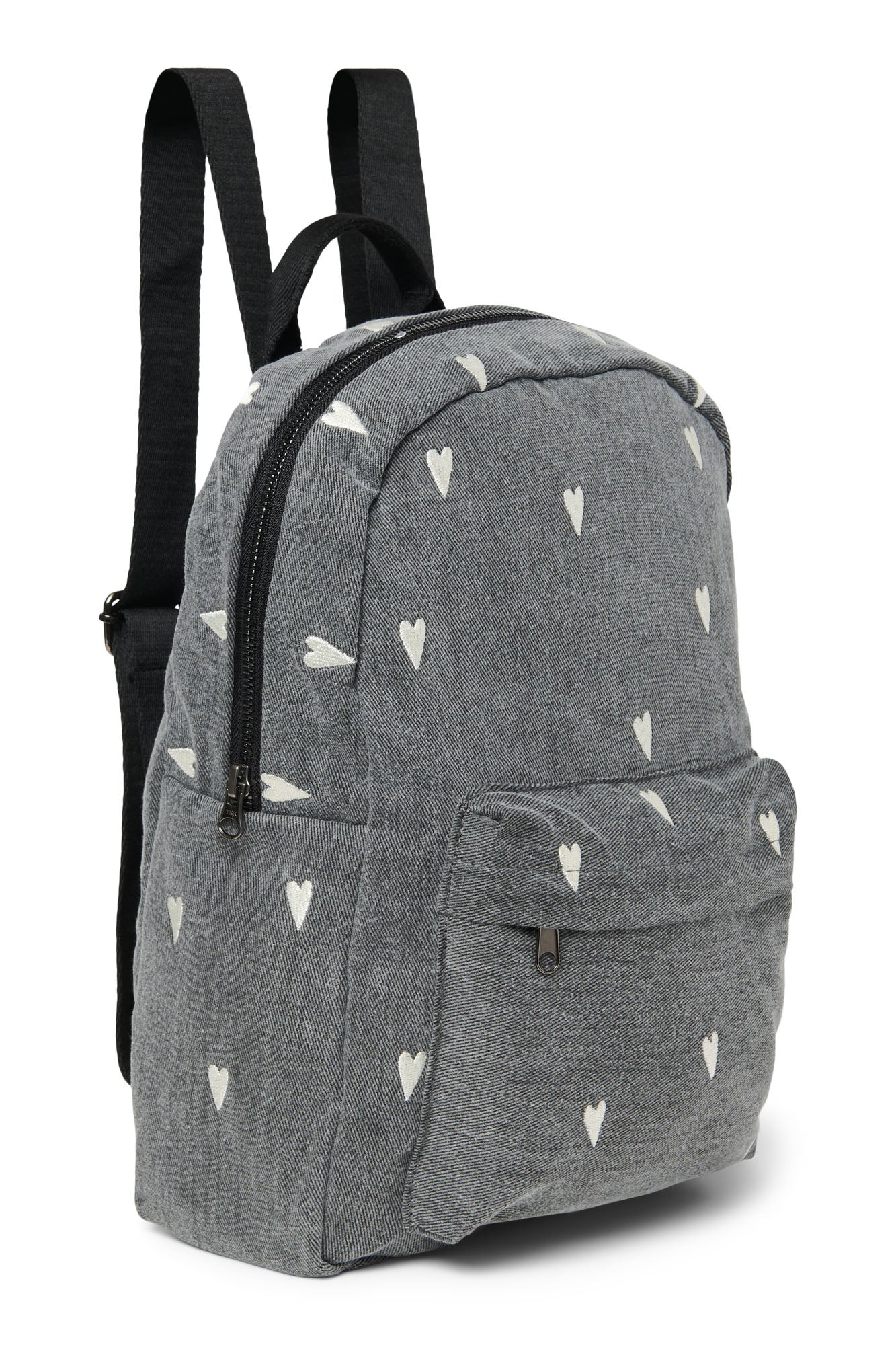 Denim Midi-Rucksack | Graue Hearts