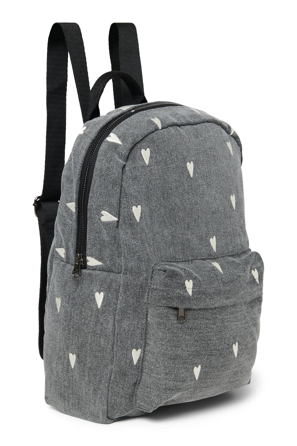 Denim Midi-Rucksack | Graue Hearts