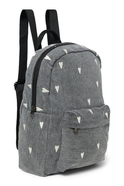Denim Midi-Rucksack | Graue Hearts