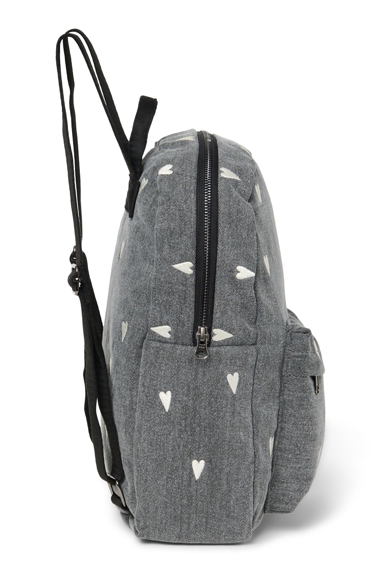 Denim Midi-Rucksack | Graue Hearts