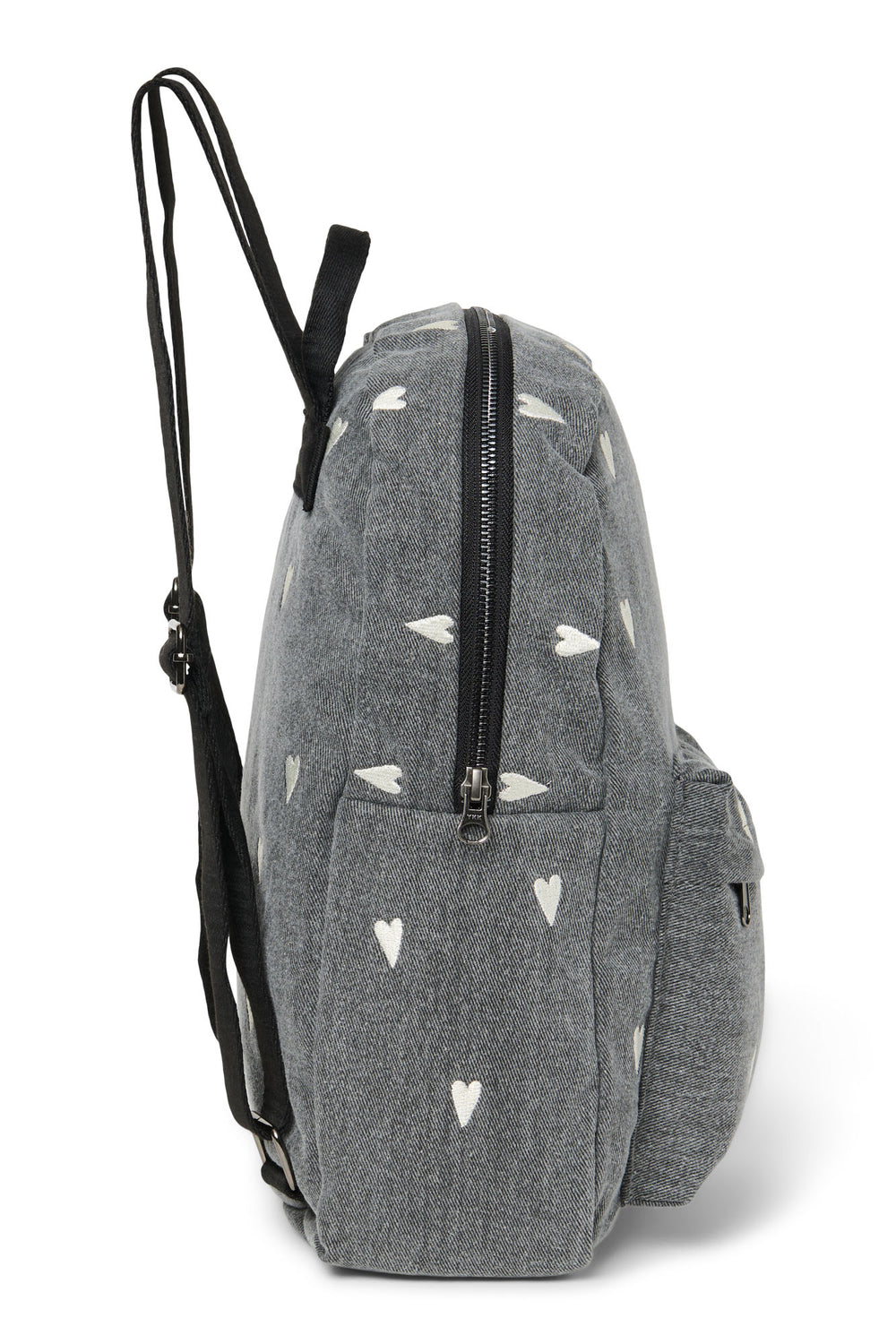 Denim Midi-Rucksack | Graue Hearts