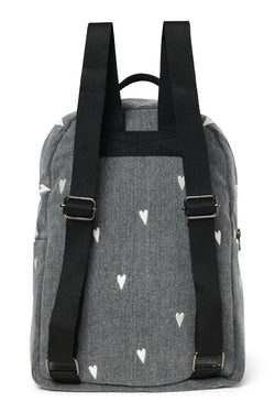 Denim Midi-Rucksack | Graue Hearts