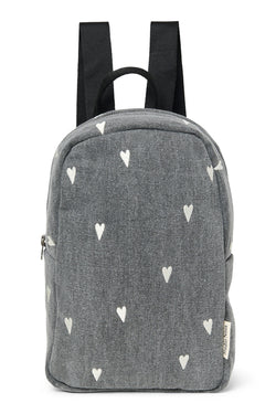 Denim Mini-Rucksack | Graue Hearts
