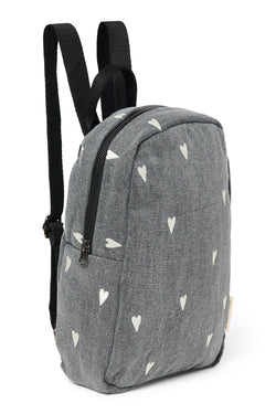 Denim Mini-Rucksack | Graue Hearts