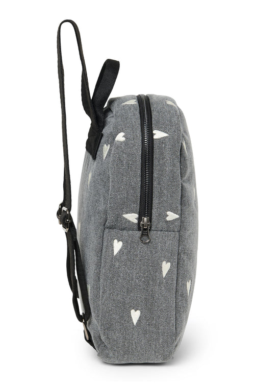 Denim Mini-Rucksack | Grauer Hearts
