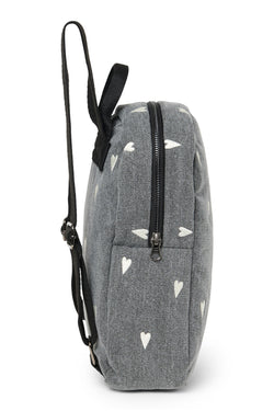 Denim Mini-Rucksack | Graue Hearts