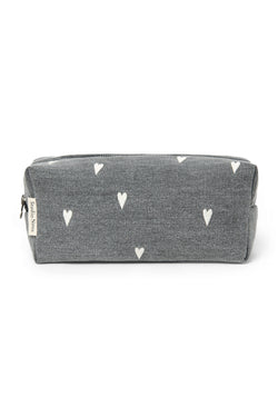 Denim-Pouch | Graue Hearts
