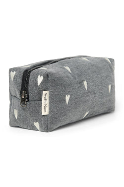 Denim-Pouch | Graue Hearts