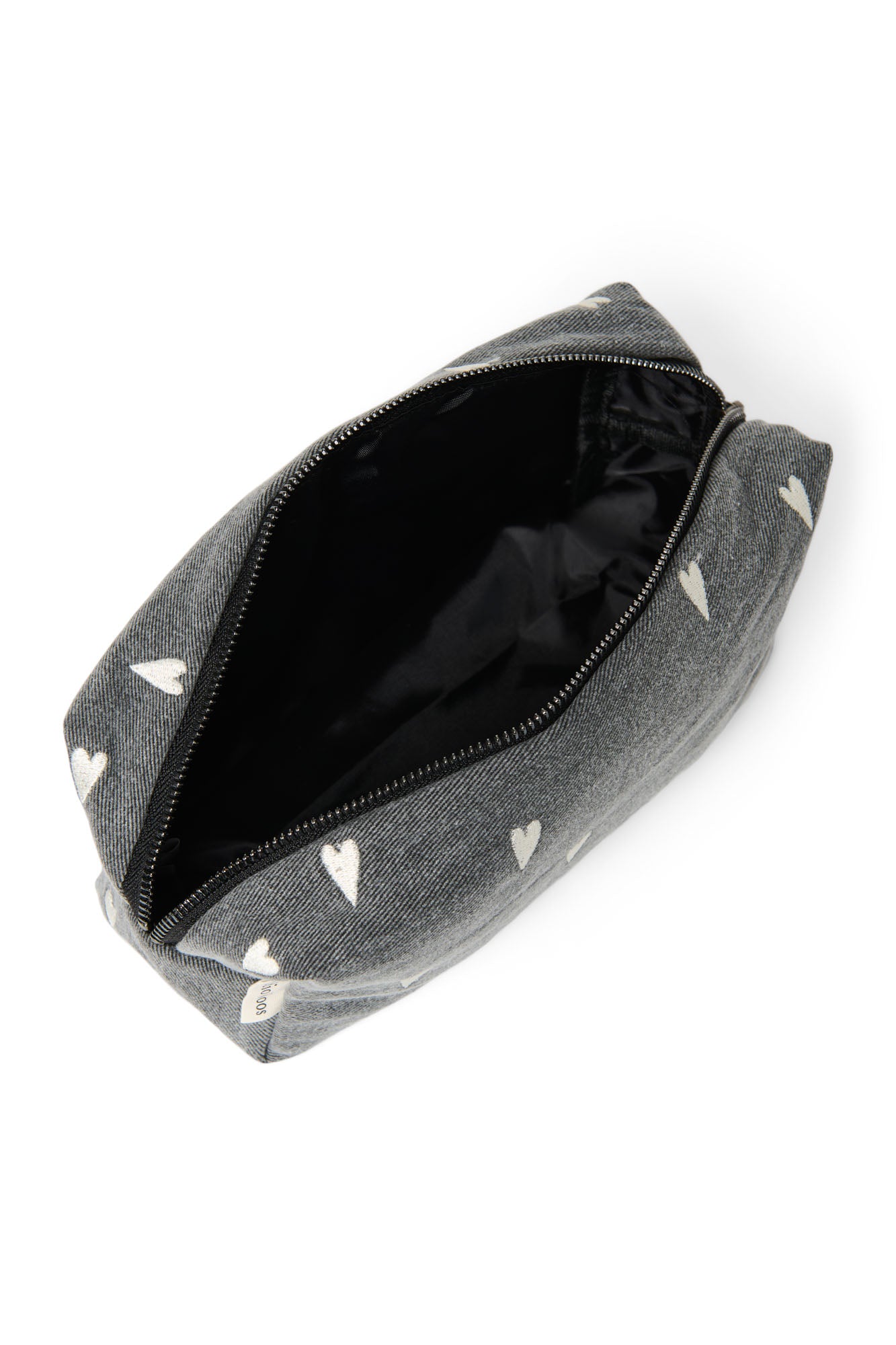 Denim-Pouch | Graue Hearts