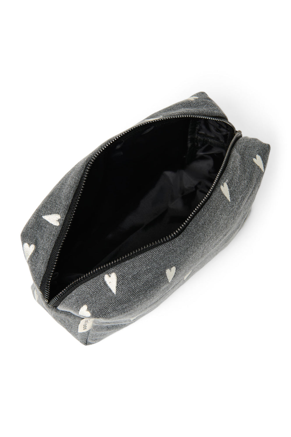 Denim-Pouch | Graue Hearts