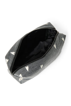 Denim-Pouch | Graue Hearts