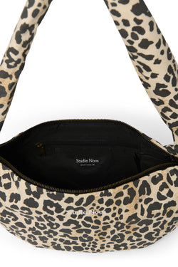 Soft Cotton Mini Cross Body Bag | Leopard